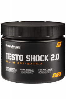 Body Attack Testo Shock 2.0 90 kapslí Tribulus Terrestris zinek Varianta: niacin a rostlinné extrakty