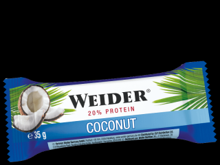 EXP 2/2024 Weider 21% Protein Bar 35g Coconut proteinová tyčinka s kousky kokosu Varianta: coconut