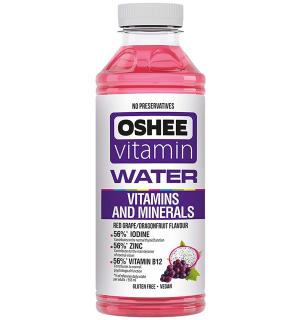 OSHEE Vitamin Water 555 ml, ochucená voda s vitamíny a minerály Varianta: Hrozen Pitaya