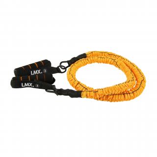 Posilovací gumy s madlem LMX1171 Barva: Oranžová - střední zátěž