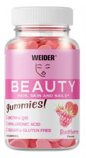 Weider Beauty Gummies 40 ks, želatinové bonbóny pro vlasy, pokožku a nehty Varianta: Malina