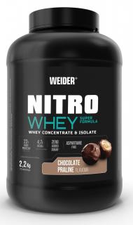 Weider Nitro Whey 2,2 kg, syrovátkový koncentrát a izolát Varianta: Čokoláda pralinka