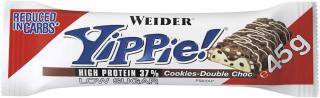 Weider Yippie! Low Sugar High Protein 37%, 45 g Varianta: Cookie-DuoChoc