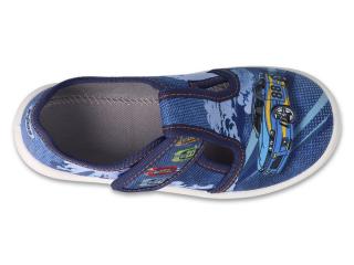 Befado domácí/školní přezůvky modrá auta 911X022 Velikost: 30