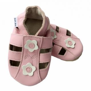 HOPI HOP NEW kožené capáčky - sandálky - růžové Velikost: 18-24 m