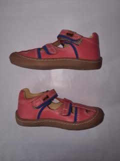 KTR® barefoot letní sandálky KENY 01 růžová/modrá Velikost: 26