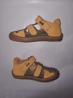 KTR® barefoot letní sandálky KENY 11 žlutá/khaki Velikost: 25