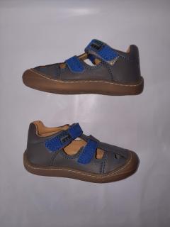 KTR® barefoot letní sandálky KENY  šedá/modrá Velikost: 21
