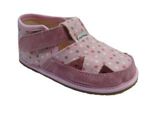 Pegres  Bosé  textilní sandálky růžový puntík Velikost: 24