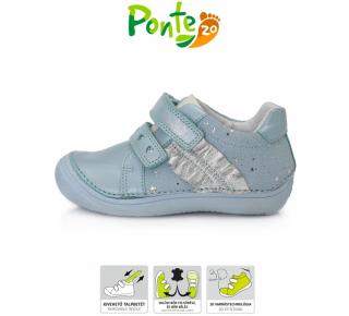 PONTE 20 celoroční kožená obuv Sky blue/silver Velikost: 33