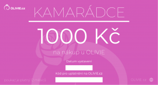 OLIVIE Elektronický dárkový poukaz KAMARÁDCE hodnota: 1000 Kč