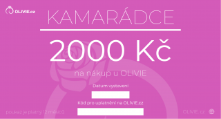 OLIVIE Elektronický dárkový poukaz KAMARÁDCE hodnota: 2000 Kč