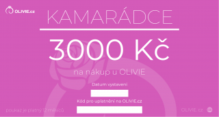 OLIVIE Elektronický dárkový poukaz KAMARÁDCE hodnota: 3000 Kč