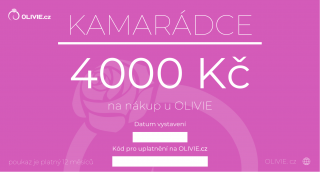 OLIVIE Elektronický dárkový poukaz KAMARÁDCE hodnota: 4000 Kč