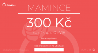 OLIVIE Elektronický dárkový poukaz MAMINCE hodnota: 300 Kč
