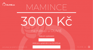 OLIVIE Elektronický dárkový poukaz MAMINCE hodnota: 3000 Kč