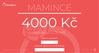 OLIVIE Elektronický dárkový poukaz MAMINCE hodnota: 4000 Kč