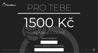 OLIVIE Elektronický dárkový poukaz PRO TEBE hodnota: 1500 Kč