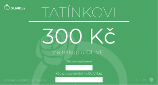 OLIVIE Elektronický dárkový poukaz TATÍNKOVI hodnota: 300 Kč