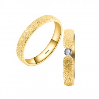 OLIVIE Snubní stříbrný prsten DUO GOLD 7477 Velikost prstenů: 10 (EU: 62-64), Pohlaví: Dámské
