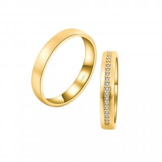 OLIVIE Snubní stříbrný prsten MATTE GOLD 7482 Velikost prstenů: 10 (EU: 62-64), Pohlaví: Dámské