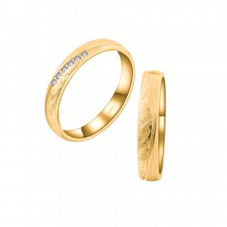 OLIVIE Snubní stříbrný prsten SILVERBOND GOLD 7479 Velikost prstenů: 10 (EU: 62-64), Pohlaví: Dámské