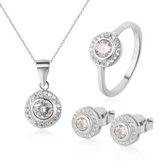 OLIVIE Stříbrná sada šperků 4859 Velikost prstenů: 5 (EU: 49-50)