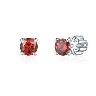 OLIVIE Stříbrné 4mm náušnice PIPPI RED 8361