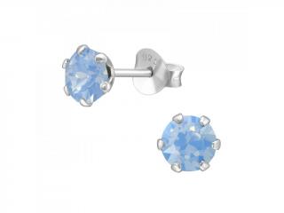 OLIVIE Stříbrné 6mm pecky Swarovski BLUE 4932