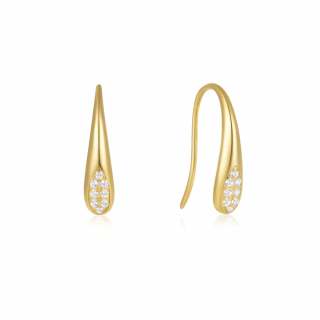 OLIVIE Stříbrné náušnice KAPIČKY GOLD 8491