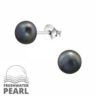 OLIVIE Stříbrné náušnice s perlou TAHITI 4418