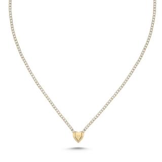OLIVIE Stříbrný luxusní náhrdelník SRDCE GOLD 7239