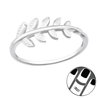 OLIVIE Stříbrný midi prsten VĚTVIČKA 5776