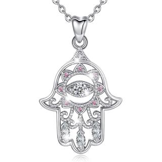 OLIVIE Stříbrný náhrdelník HAMSA 5598