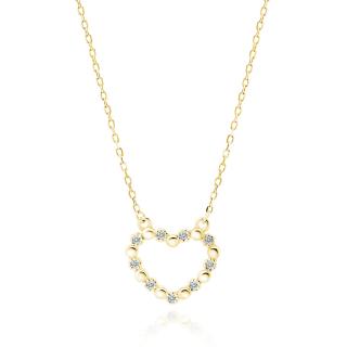 OLIVIE Stříbrný náhrdelník SRDCE GOLD 5209