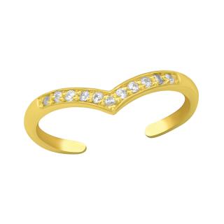 OLIVIE Stříbrný prsten na nohu GOLD 4010