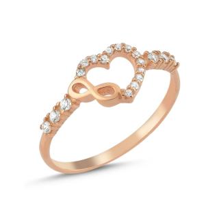 OLIVIE Stříbrný prsten NEKONEČNÁ LÁSKA ROSE 7138 Velikost prstenů: 5 (EU: 49-50)