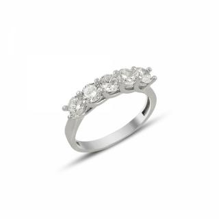 OLIVIE Stříbrný prsten s 5 krystalky 1262 Velikost prstenů: 7 (EU: 54-56)