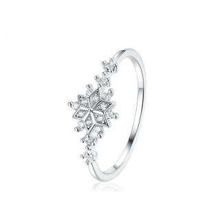 OLIVIE Stříbrný prsten SNĚHOVÁ VLOČKA 5575 Velikost prstenů: 5 (EU: 49-50)