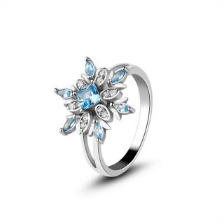 OLIVIE Stříbrný prsten SNĚHOVÁ VLOČKA 7100 Velikost prstenů: 5 (EU: 49-50)