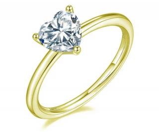 OLIVIE Stříbrný prsten SRDÍČKO GOLD 7403 Velikost prstenů: 5 (EU: 49-50)