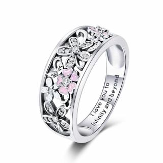 OLIVIE Stříbrný prsten TŘEŠŇOVÝ KVĚT 2888 Velikost prstenů: 7 (EU: 54-56)