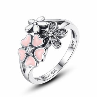 OLIVIE Stříbrný prsten TŘEŠŇOVÝ KVĚT 3450 Velikost prstenů: 7 (EU: 54-56)