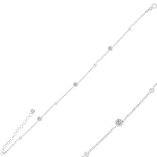 OLIVIE  Stříbrný řetízek na nohu RHODIUM 5810