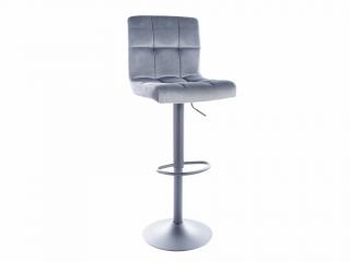 Barová židle - C-105 Velvet, čalouněná, různé barvy na výběr Čalounění: světle šedá (Bluvel 14)
