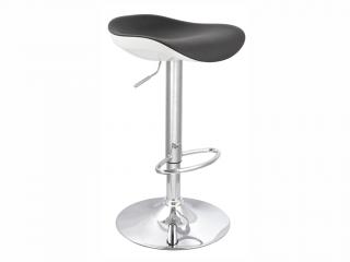 Barová židle - C-631, ekokůže, černá/bílá