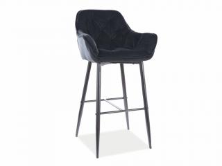 Barová židle - CHERRY H-1 Velvet, čalouněná, různé barvy na výběr Čalounění: černá (Bluvel 19)