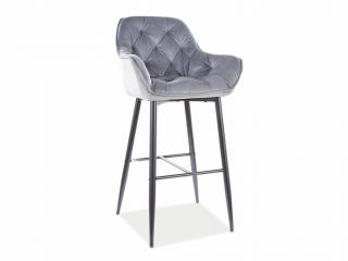 Barová židle - CHERRY H-1 Velvet, čalouněná, různé barvy na výběr Čalounění: světle šedá (Bluvel 14)