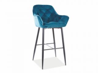 Barová židle - CHERRY H-1 Velvet, čalouněná, různé barvy na výběr Čalounění: tyrkysová (Bluvel 85)