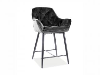 Barová židle - CHERRY H-2 Velvet, čalouněná, různé barvy na výběr Čalounění: černá (Bluvel 19)